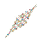 Multicolored beaded bracelet on a white background